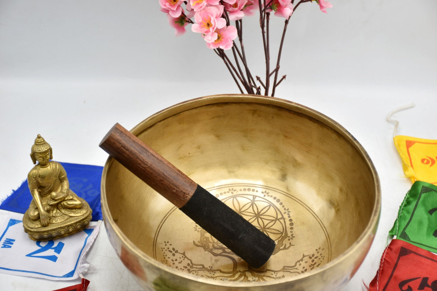 9 Inch Tree of Life Singing Bowl: Handcrafted Tibetan Bowl