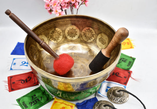 Handmade Antique Design Singing Bowl: Tibetan Sound Healing, 12-24 inch