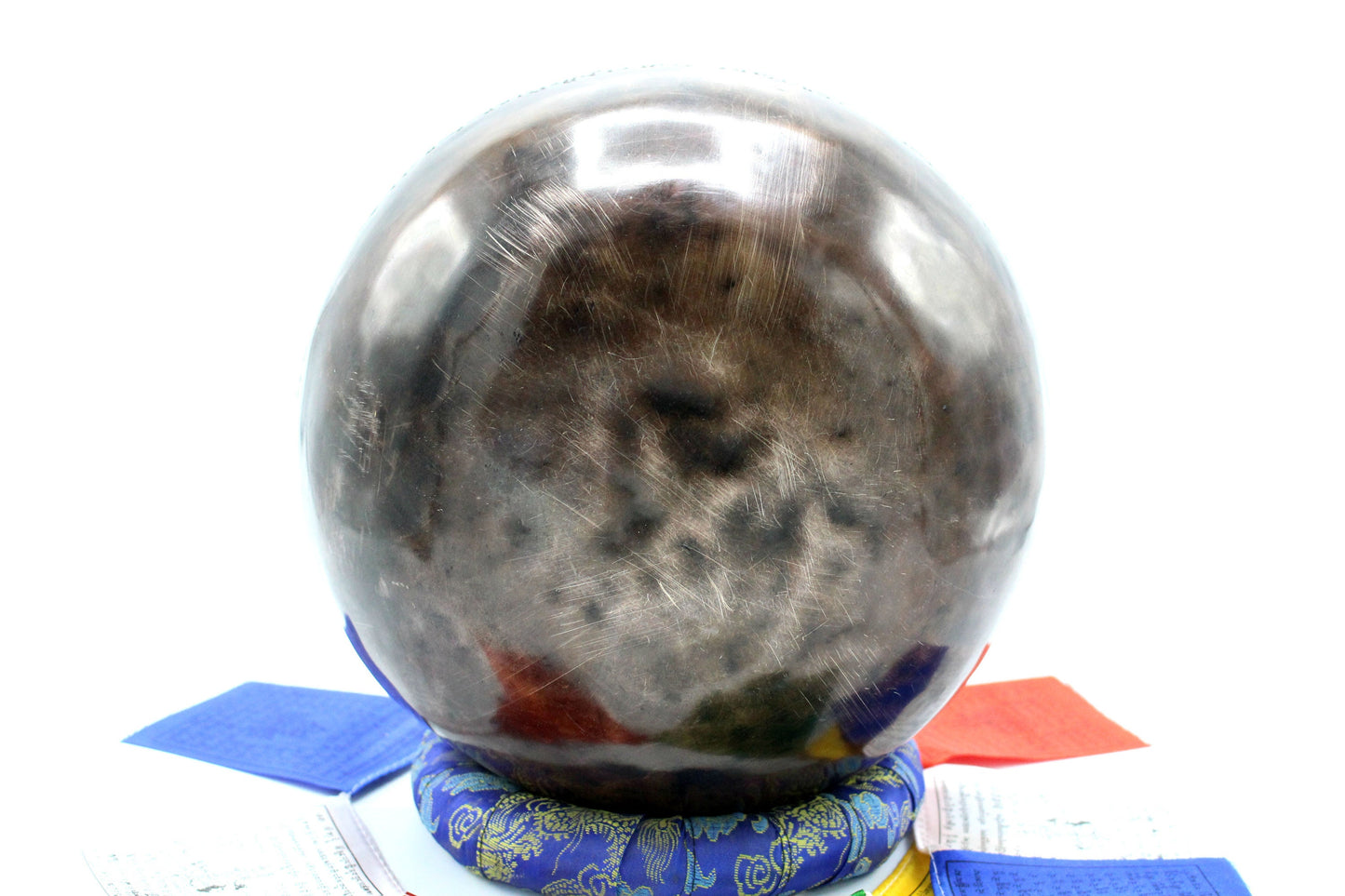 8 Inch Antique Mantra Singing Bowl: Handmade Tibetan Sound Bath