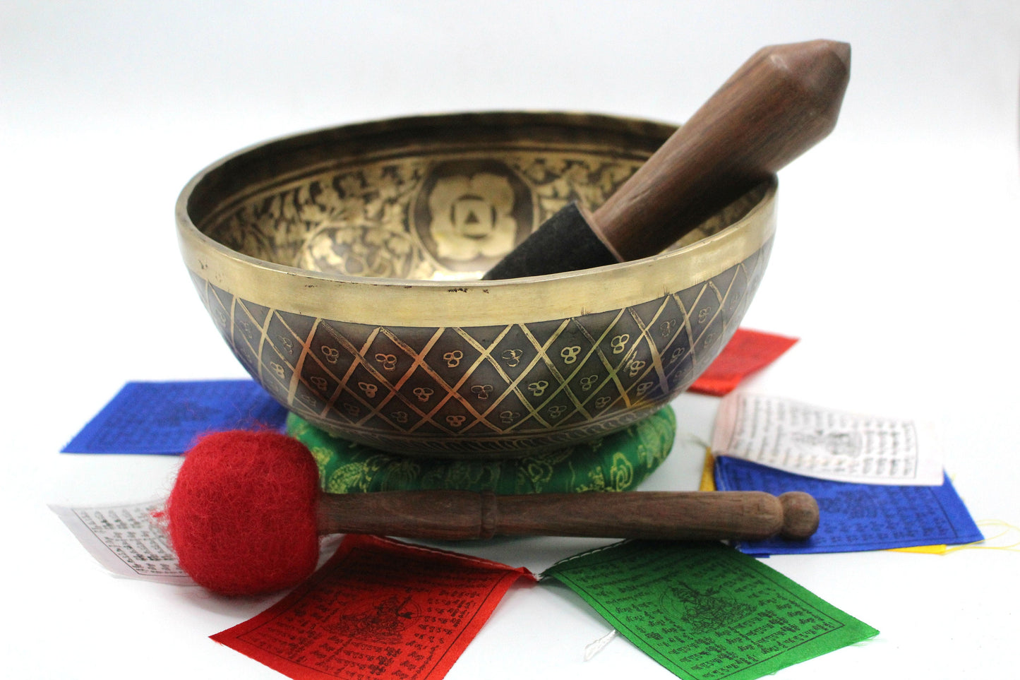 16 inch Buddha Foot Tibetan Singing Bowl: Handmade Meditation Bowl