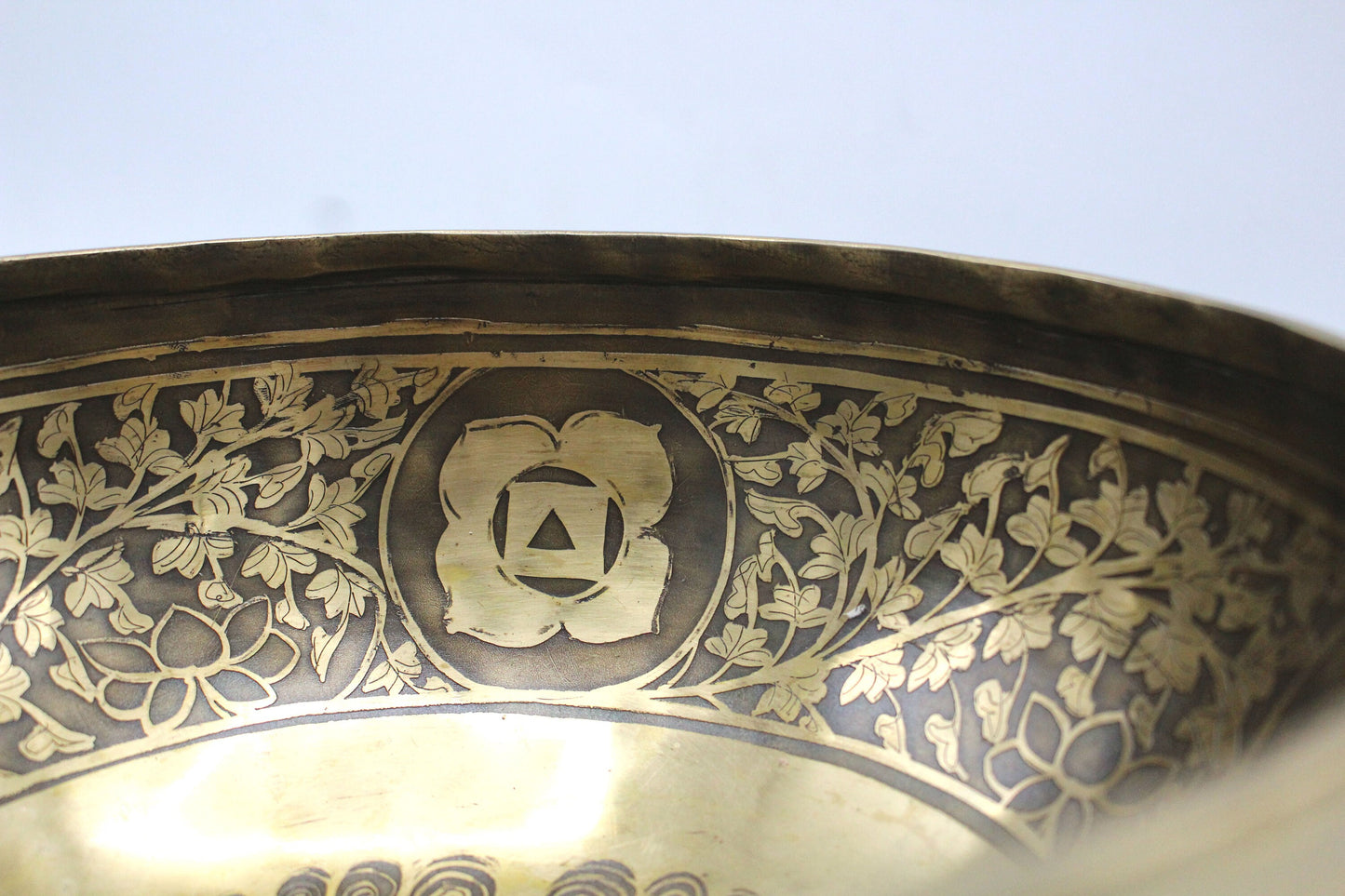 16 inch Buddha Foot Tibetan Singing Bowl: Handmade Meditation Bowl