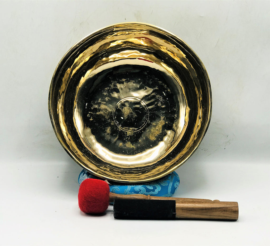 10 Inch Antique Tibetan Singing Bowl: Handmade Sound Healing Meditation Bowl