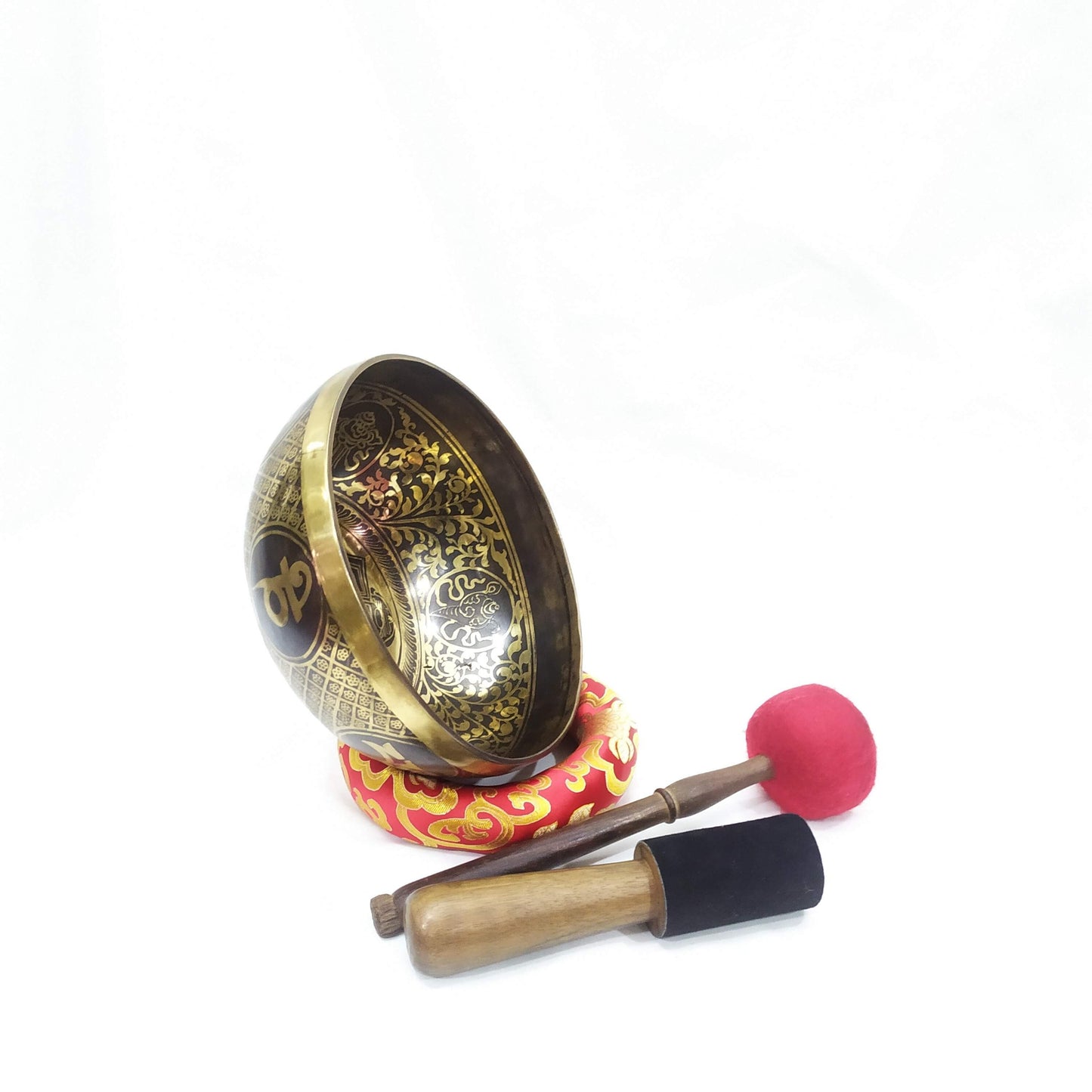 9 Inch Mandala Etched Singing Bowl: Chakra Tuned, Handmade in Nepal