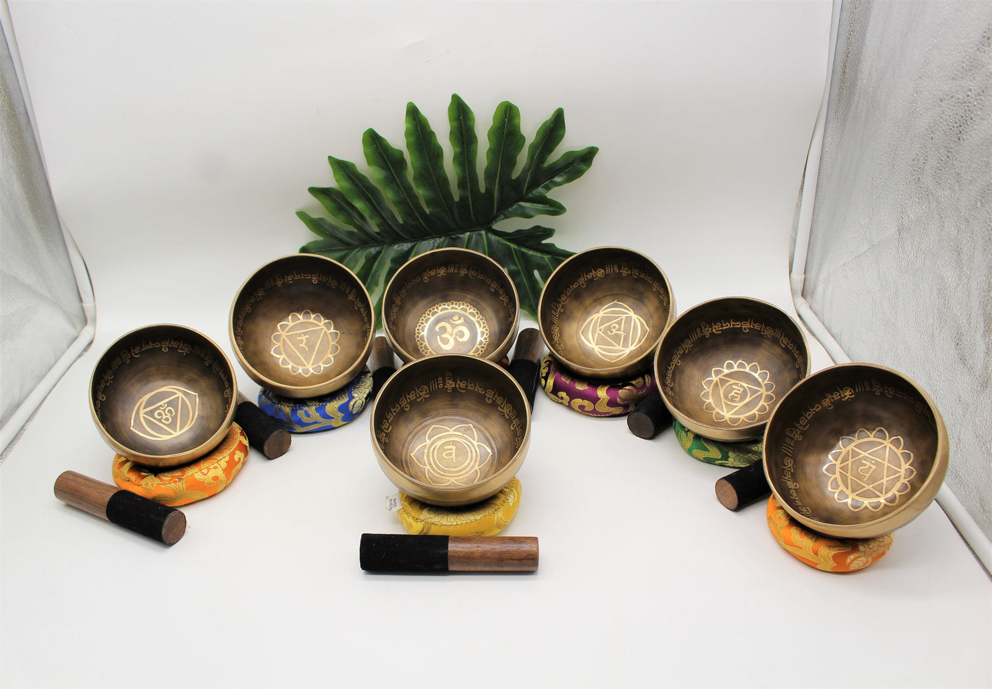 Handmade Himalayan Chakra Singing Bowl Set: Tibetan Sound Healing