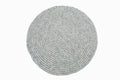 Handmade Slate Gray Felt Ball Rug: Round Nursery Carpet
