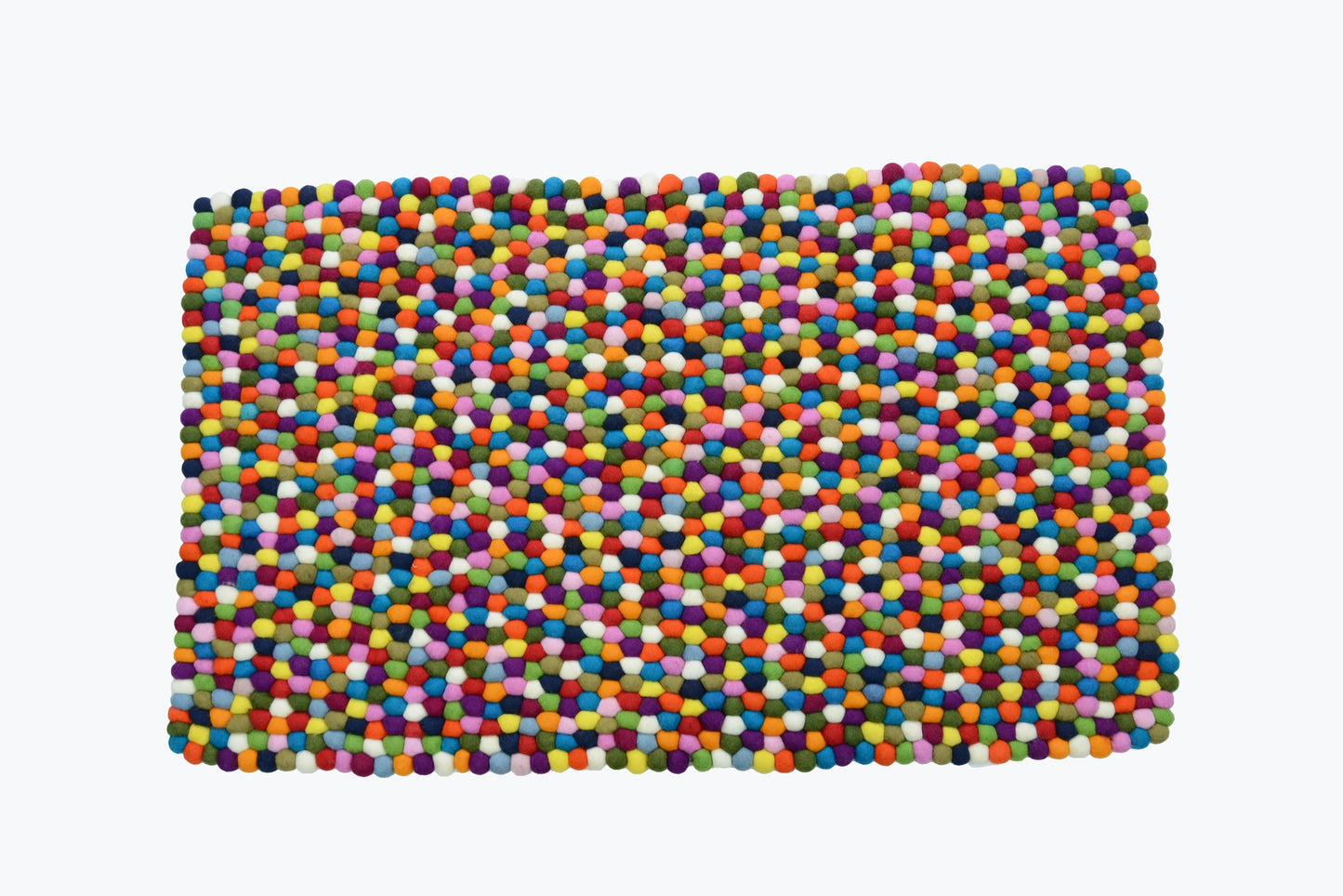 Multicolor Felt Ball Rug: Handmade Wool Nursery Rug