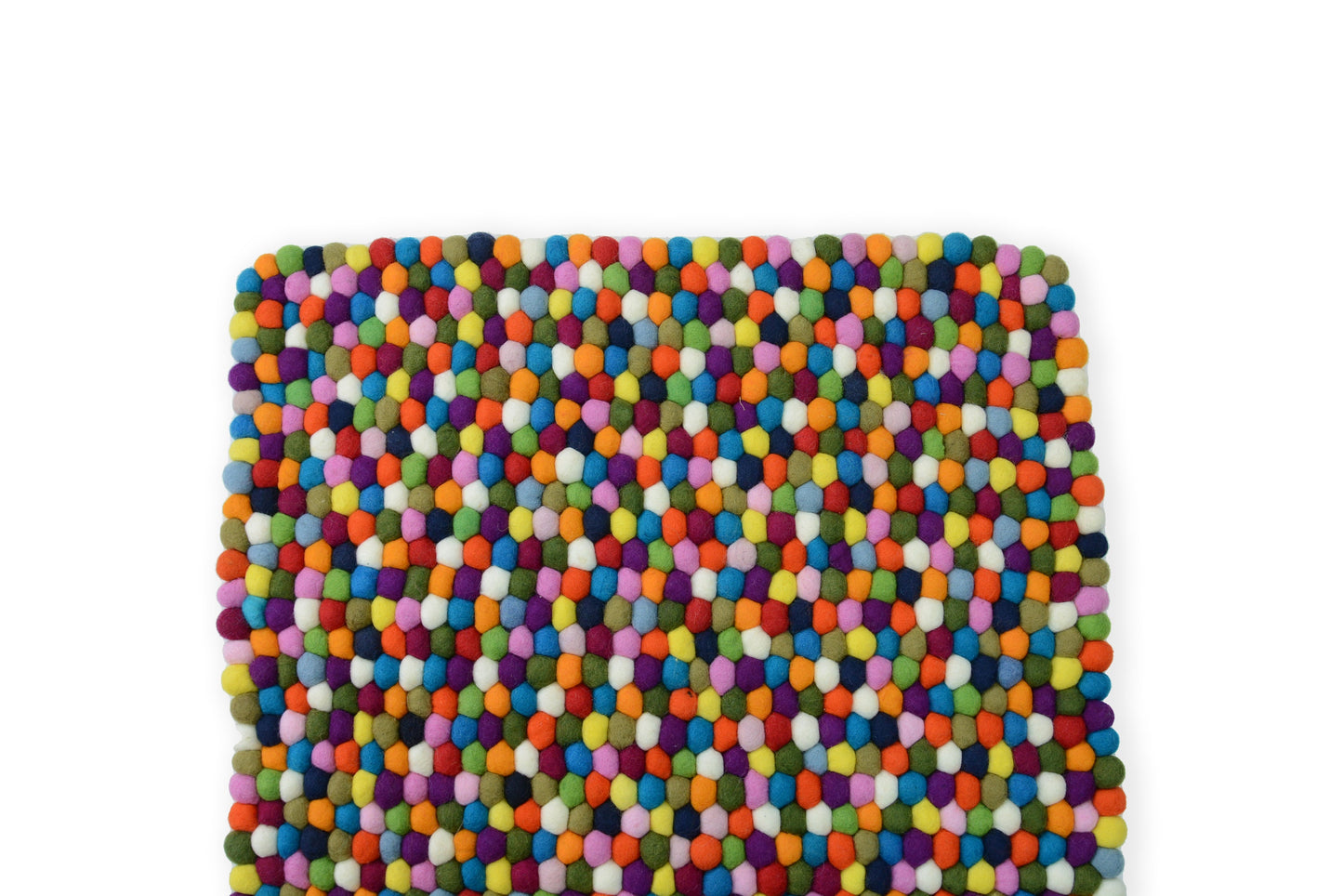 Multicolor Felt Ball Rug: Handmade Wool Nursery Rug