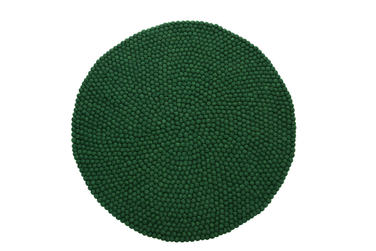 Handmade Emerald Green Felt Ball Rug: Non-Allergic Nursery Decor