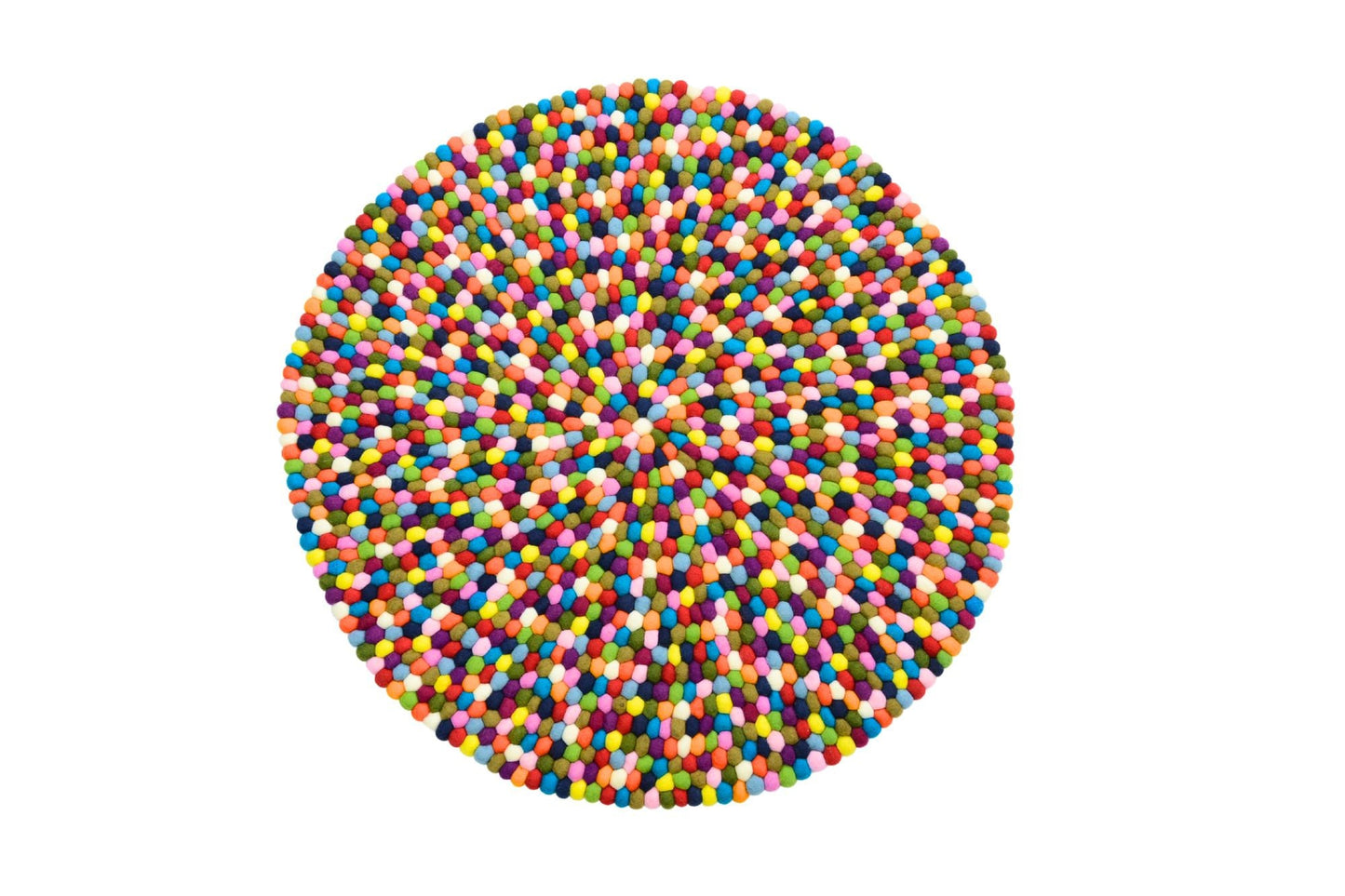 Premium Handmade Multicolor Round Felt Ball Rug - Wool Felt Rainbow Ball Rug - Pom Pom rug for Your Home and Office- 30-300cm