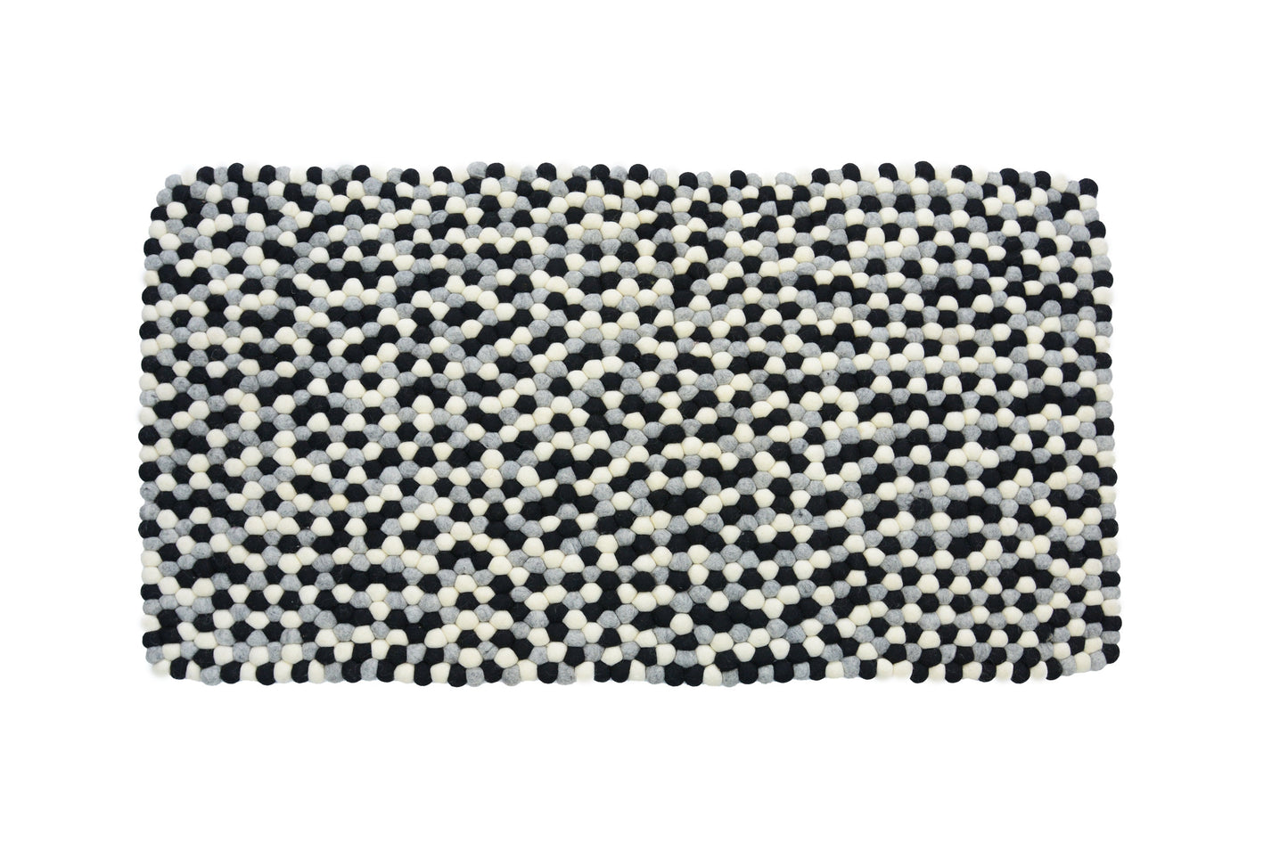 Handmade Monochrome Felt Ball Rug: Grayscale Nursery Decor