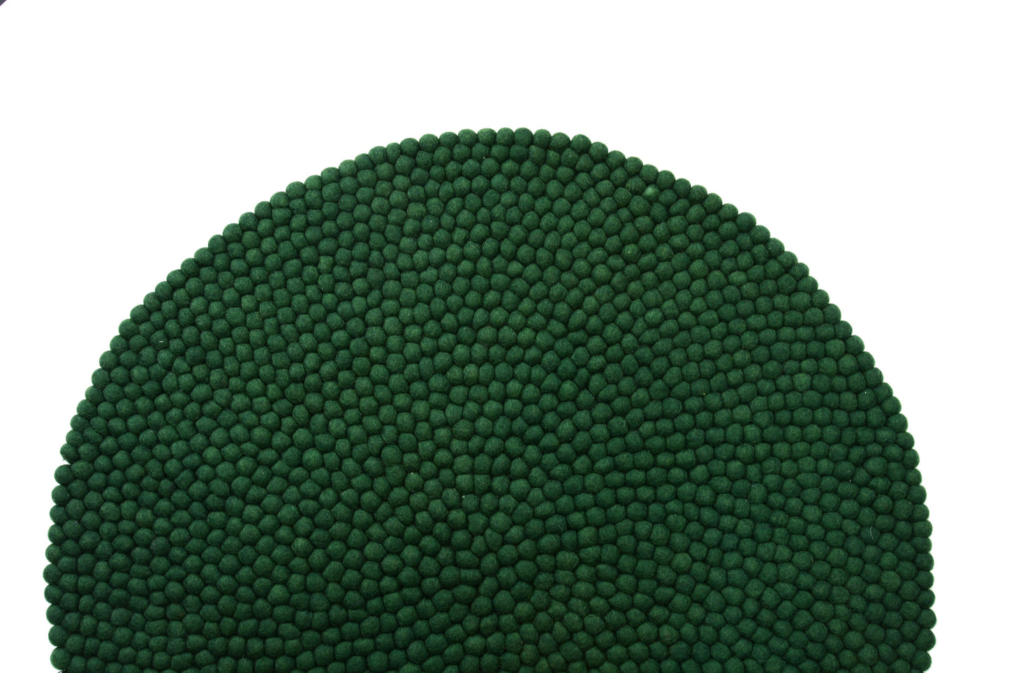 Handmade Emerald Green Felt Ball Rug: Non-Allergic Nursery Decor