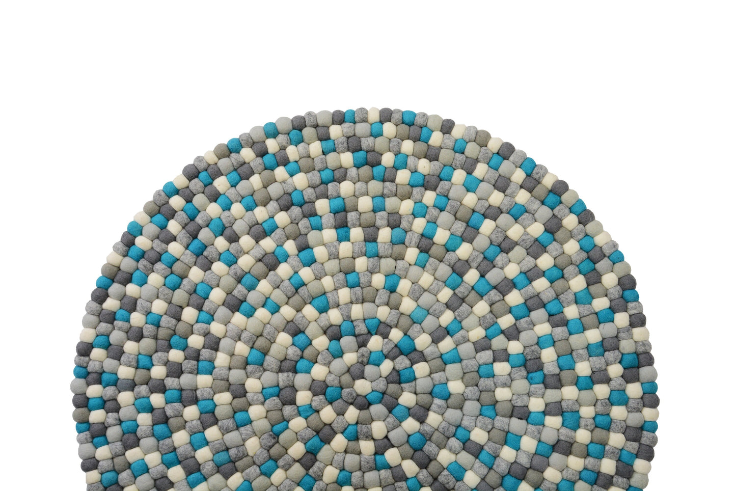 Handmade Round Felt Ball Rug: Azure Blue Nursery Decor (30cm-300cm)