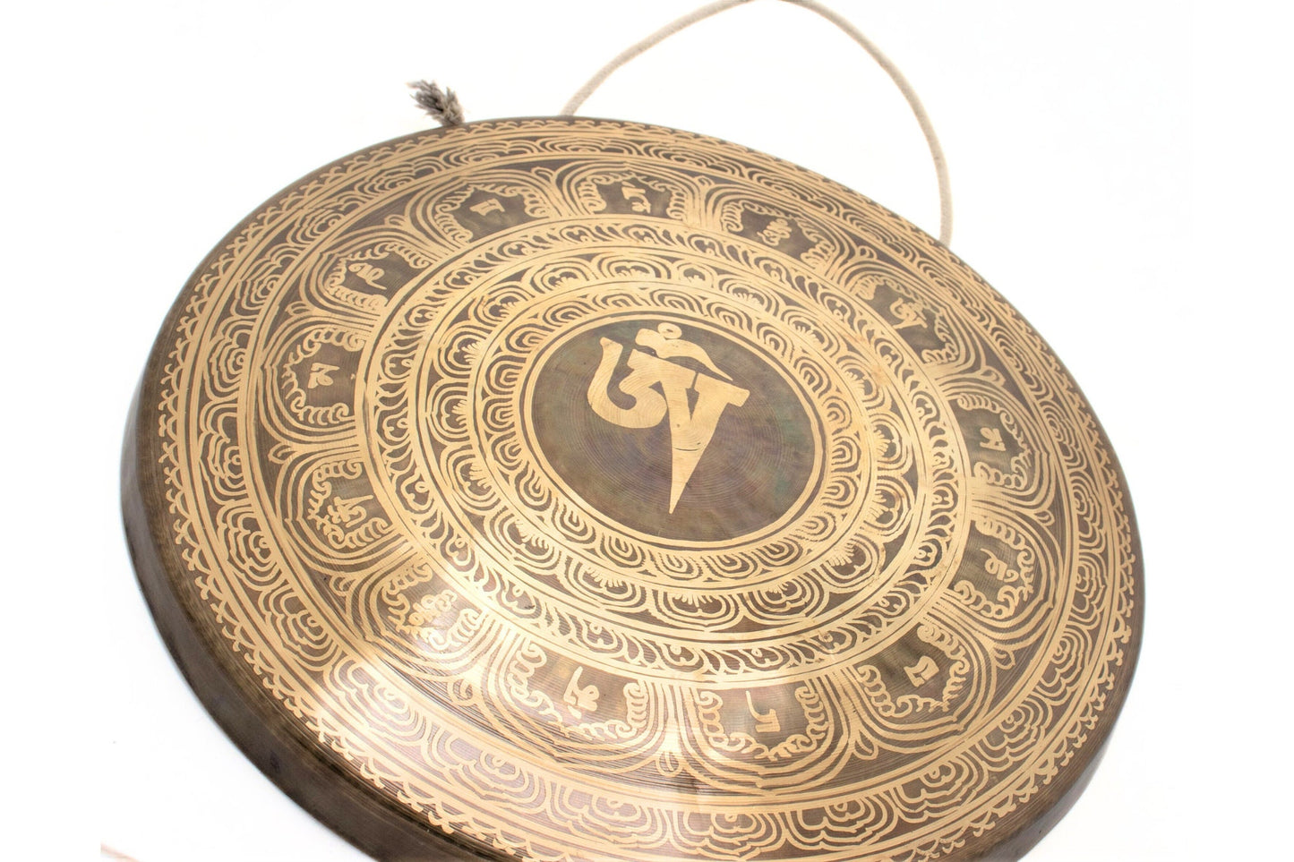 Handmade Tibetan Om Gong: Sound Healing Meditation Gong