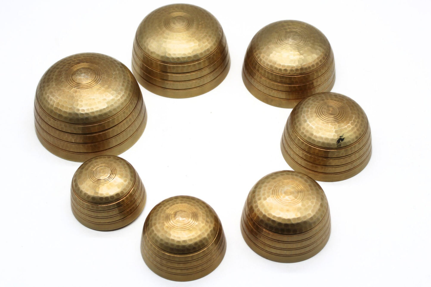 Hand Hammered Set of Seven Tibetan Singing Bowls: Sound Healing & Chakra Tuning