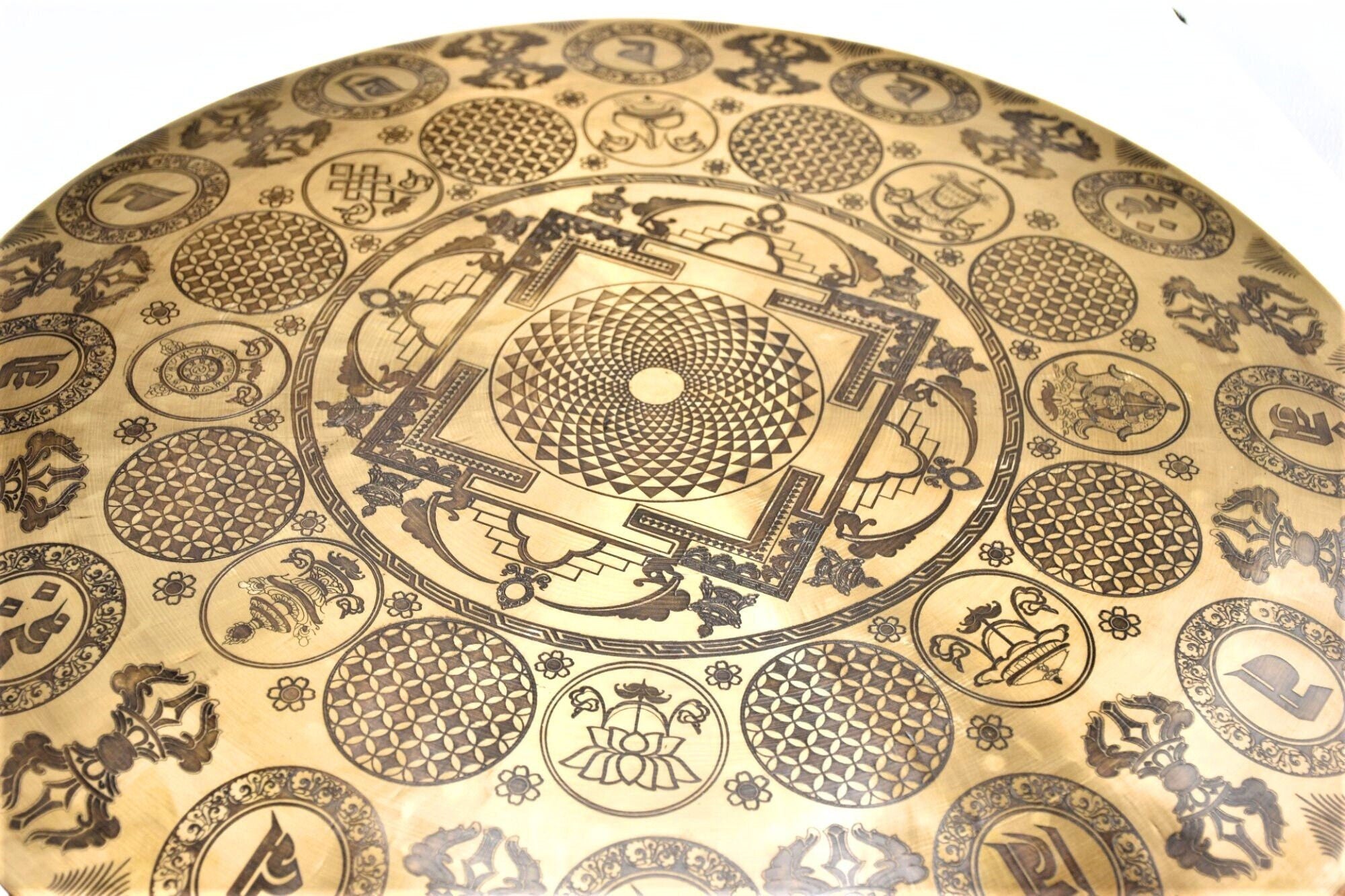 Large Temple Gong Bell: Handmade Tibetan Sound Healing (70cm)