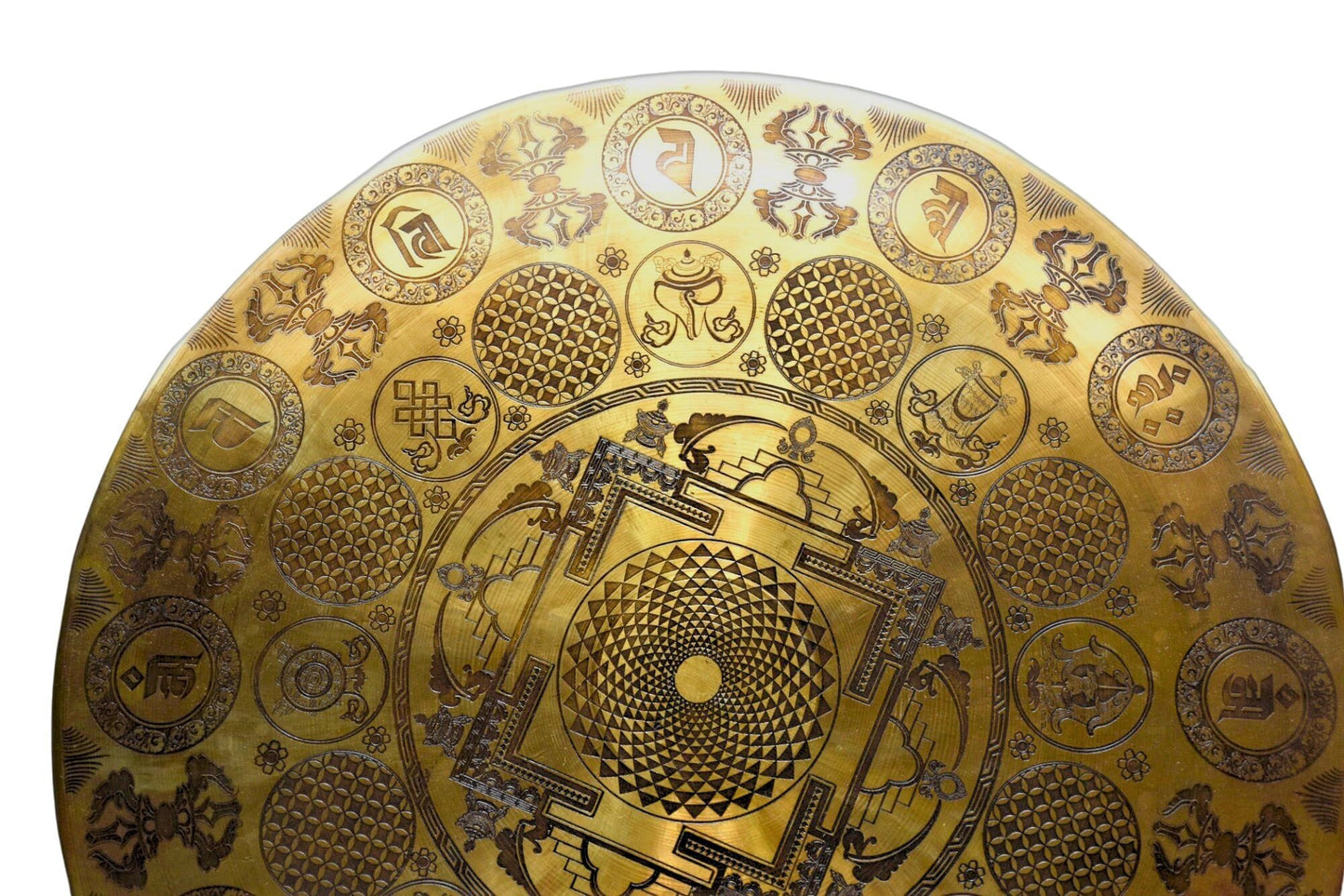 Large Temple Gong Bell: Handmade Tibetan Sound Healing (70cm)