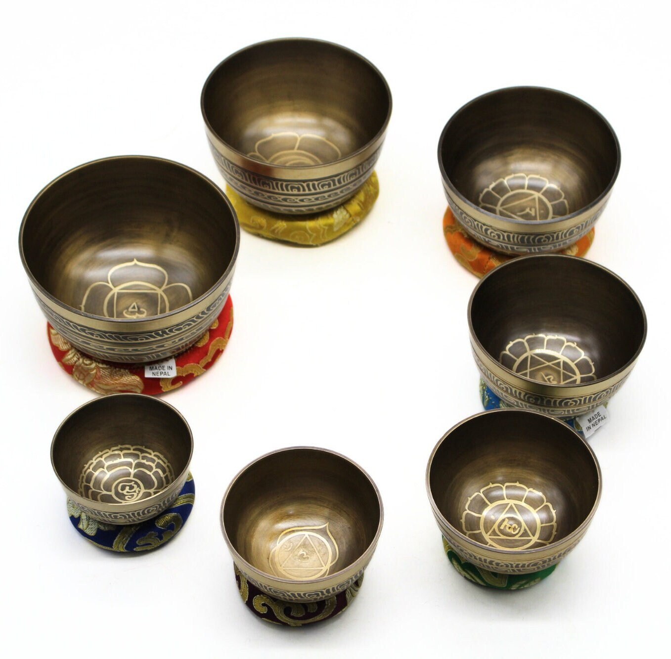 Handmade Tibetan Singing Bowl Set: Chakra Healing, Meditation
