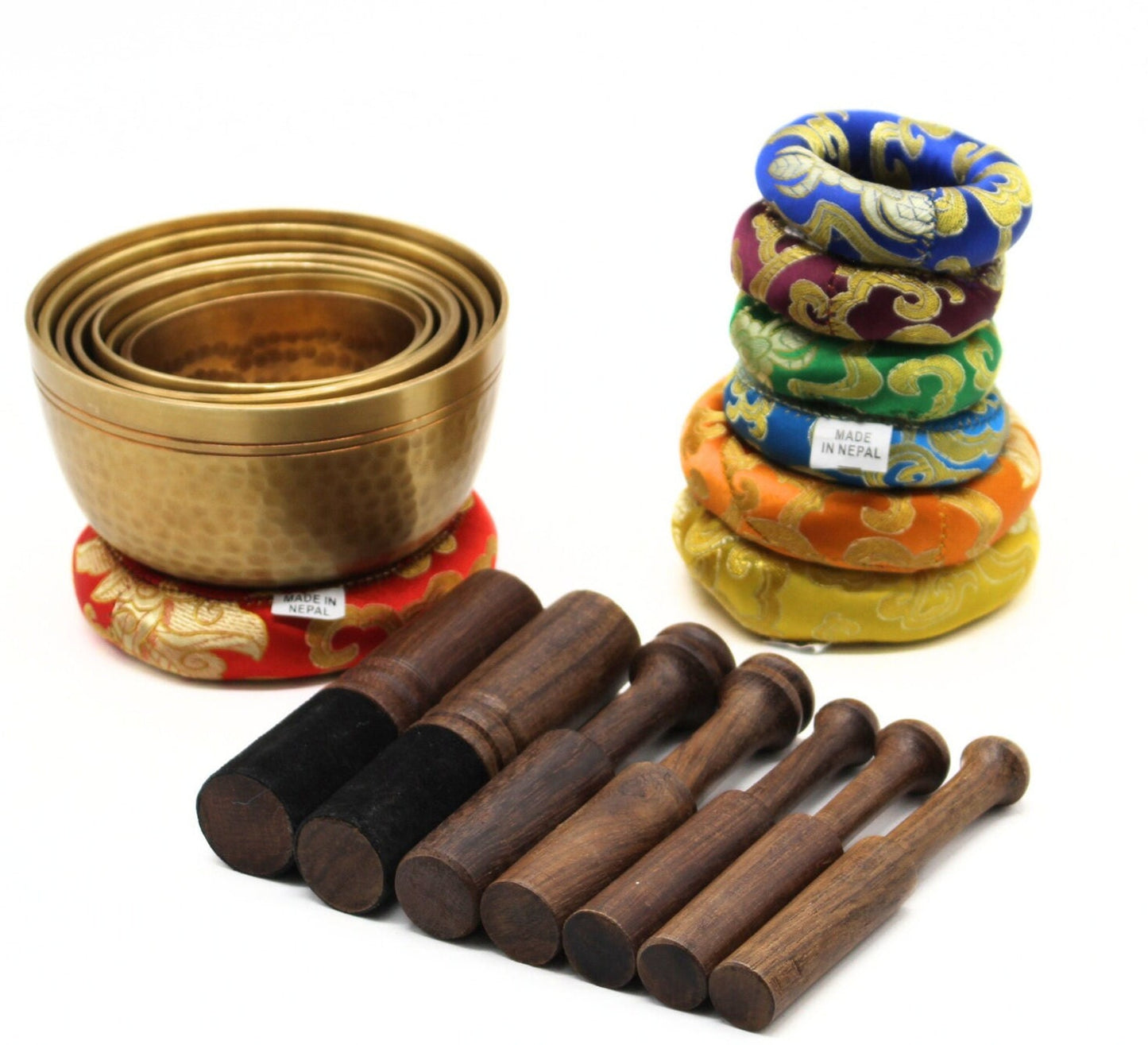 Handmade Singing Bowl Set: 7 Chakra Bowls, Meditation Sound Bath