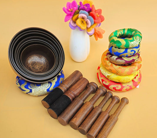 Handmade Chakra Singing Bowl Set: Sound Healing & Meditation