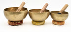 Handmade Tibetan Singing Bowl Set: Chakra Healing Sound Bath (5,6,7 inch)