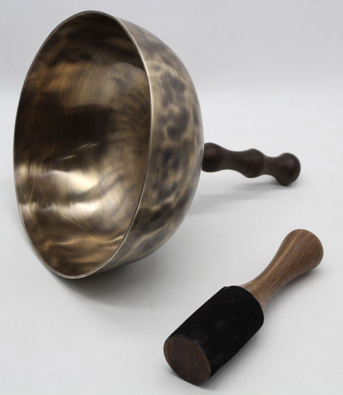 9 inch Tiger Eye Singing Bowl: Handcrafted Tibetan Sound Bowl