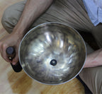 9 inch Tiger Eye Singing Bowl: Handcrafted Tibetan Sound Bowl