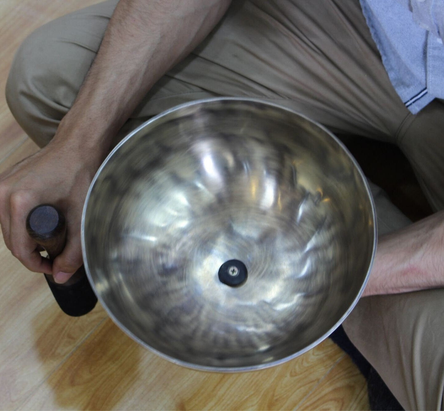 9 inch Tiger Eye Singing Bowl: Handcrafted Tibetan Sound Bowl