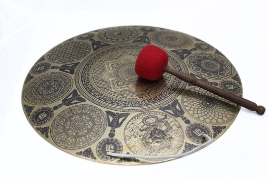 Handcrafted 50cm Sound Healing Gong: Tibetan Gong Bell with Mallet