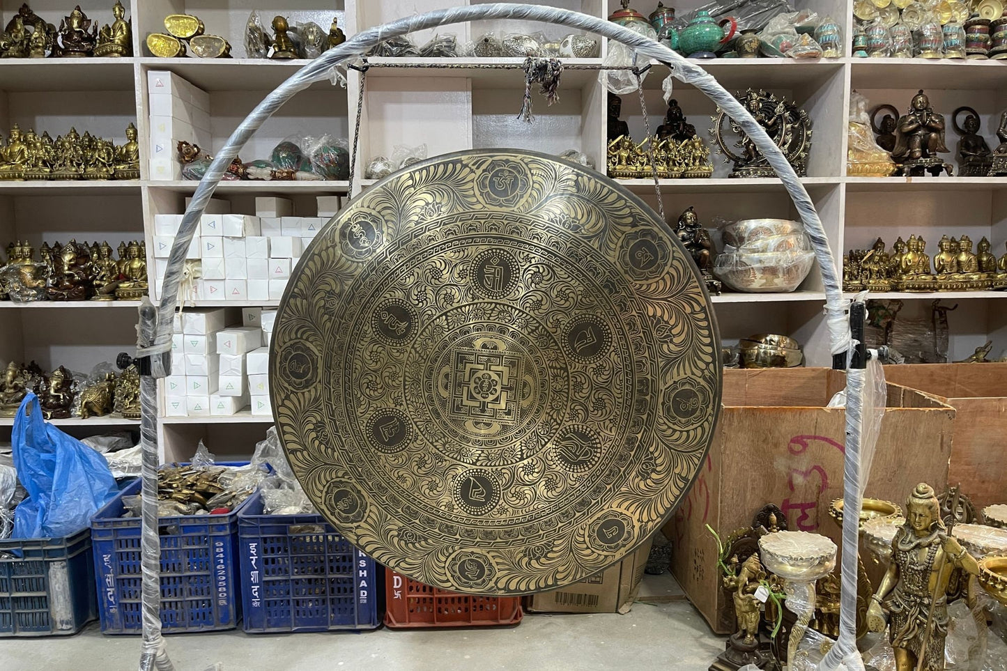 Handmade Tibetan Gong Bell: Sound Healing & Chakra Tuning (50-100cm)