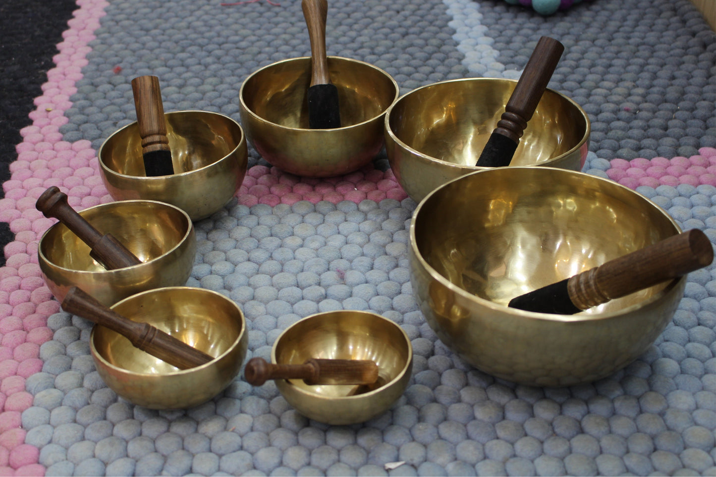 Set of 7 - Chakra Singing Bowl Set: Authentic Tibetan Healing Bowls, Handmade in Nepal
