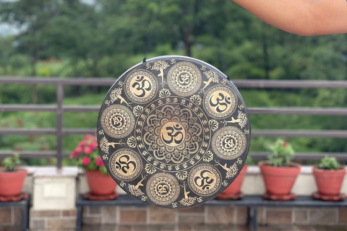 Handmade Om Design Gong: 35-100cm Sound Healing Bell