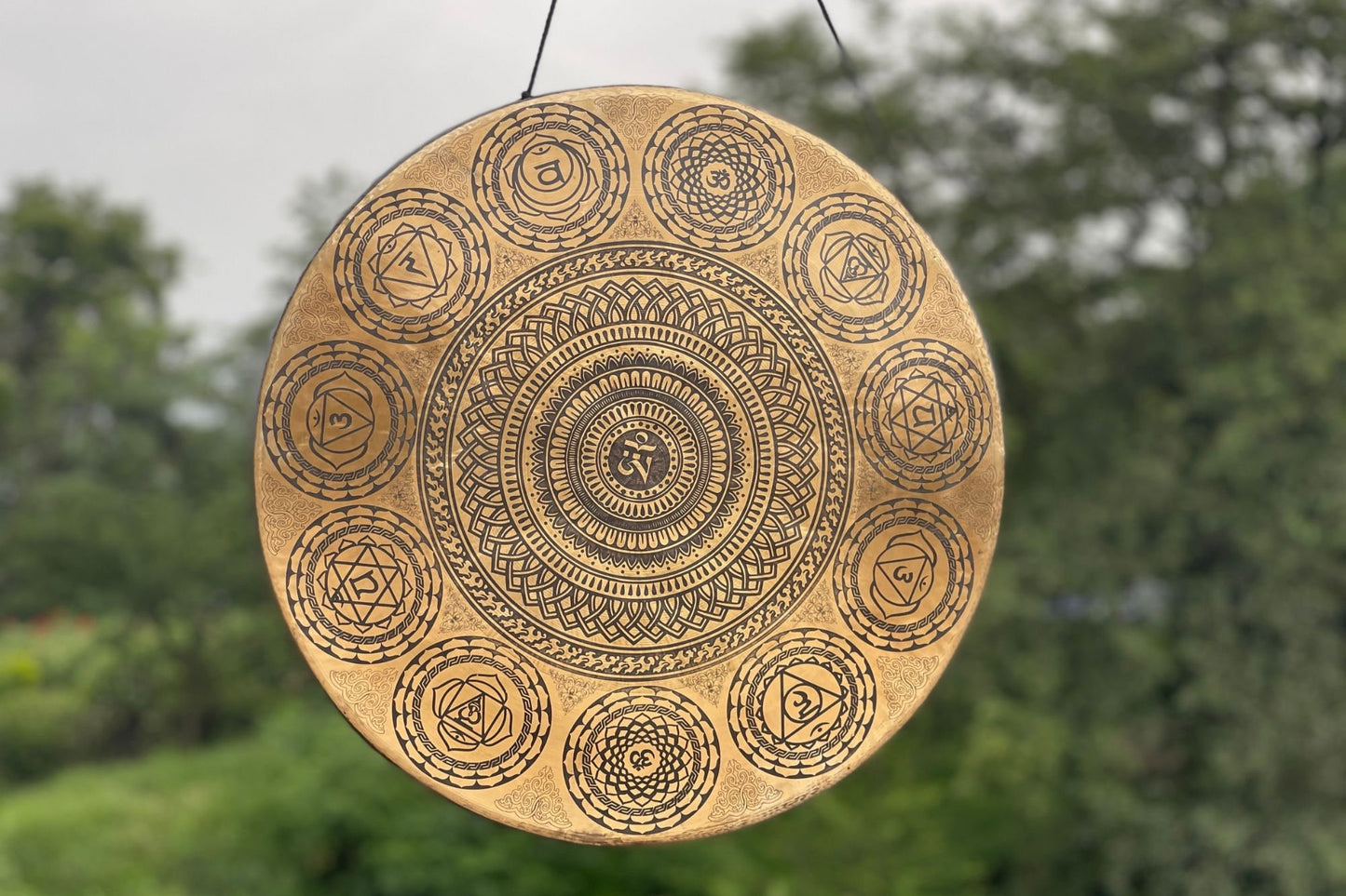 Handmade Chakra Gong: Tibetan Sound Healing Bell with Tree of Life