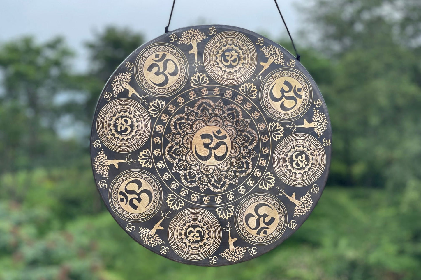 Handmade Om Design Gong: 35-100cm Sound Healing Bell
