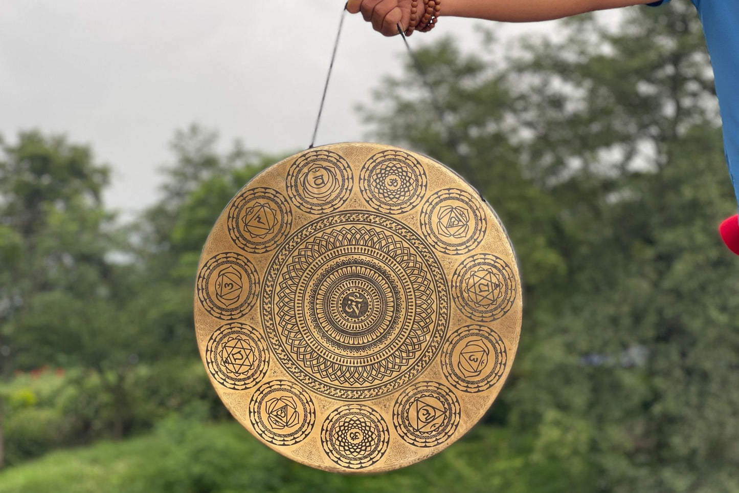 Handmade Chakra Gong: Tibetan Sound Healing Bell with Tree of Life