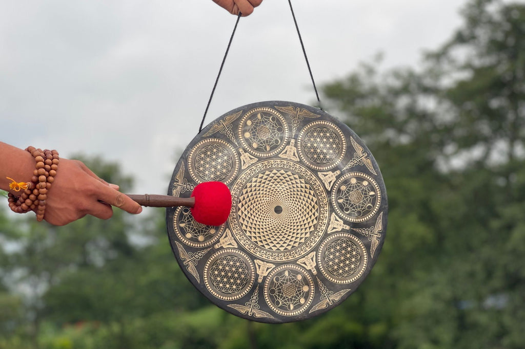 Handmade Flower of Life Tibetan Gong - Sound Therapy Gong
