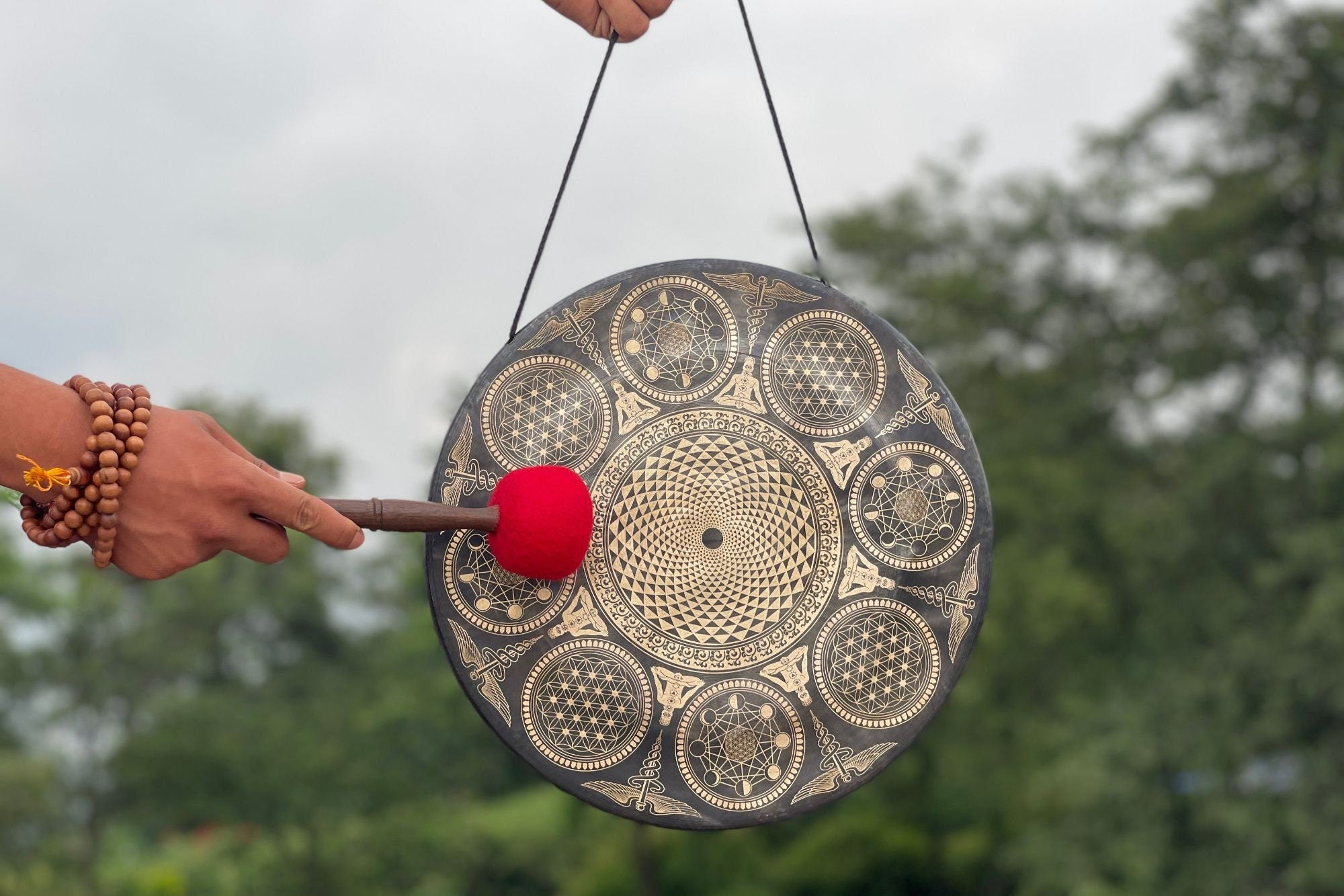 Handmade Flower of Life Tibetan Gong - Sound Therapy Gong