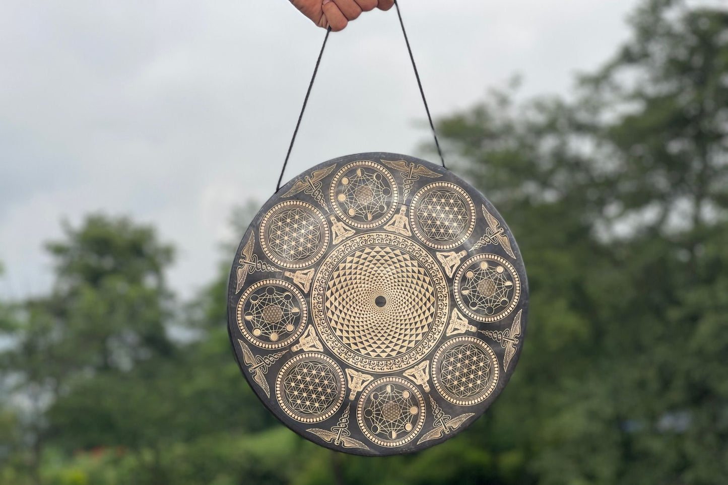 Handmade Flower of Life Tibetan Gong - Sound Therapy Gong