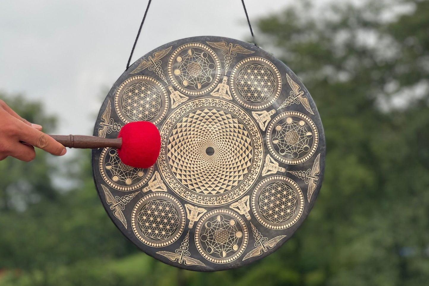 Handmade Flower of Life Tibetan Gong - Sound Therapy Gong