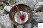 Hand Engraved Buddha Footprint Singing Bowl: Sound Healing Therapy