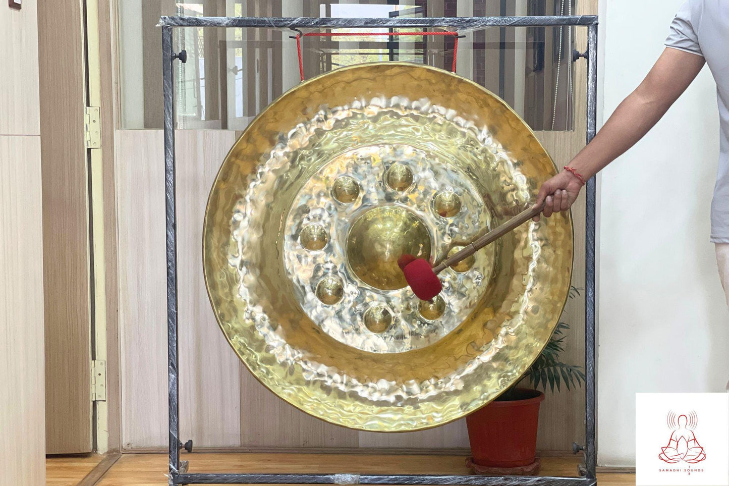 100cm Tibetan Brass Gong: Handmade Sound Healing Meditation Gong