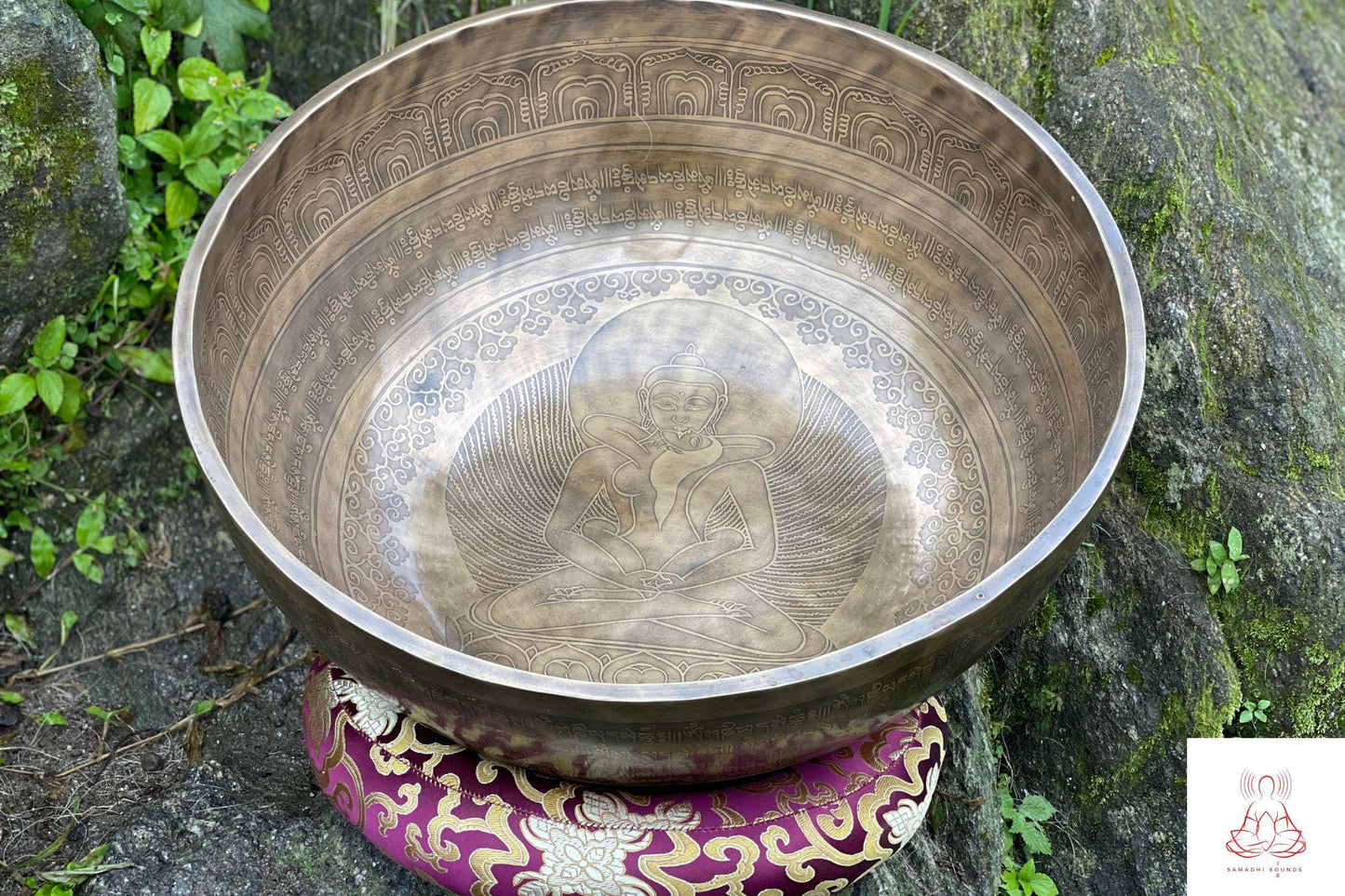 Handmade Seven Metal Tibetan Singing Bowl with Yab-Yam Design