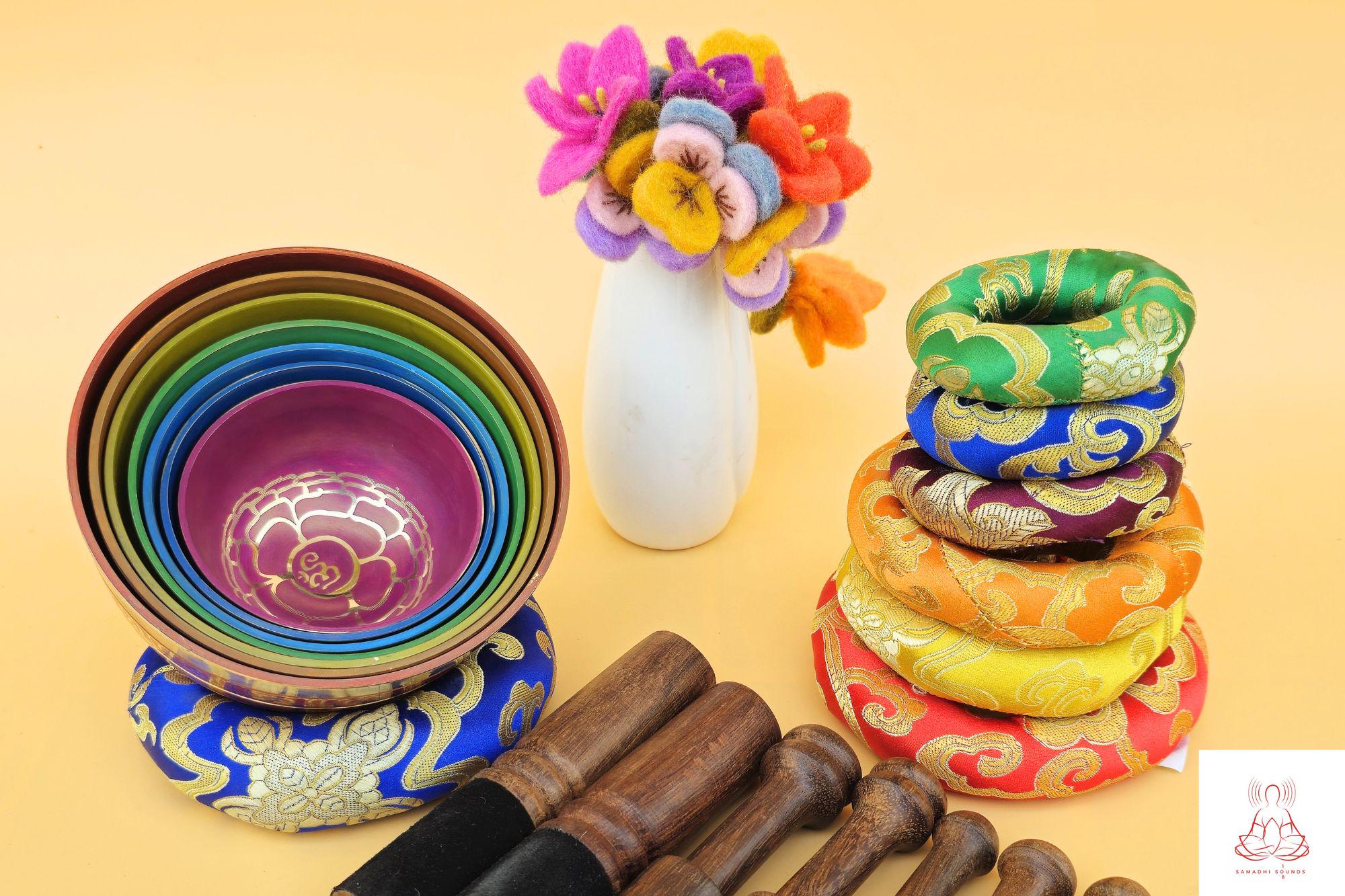 Chakra Singing Bowl Set: Handmade in Nepal, Sound Healing & Balancing
