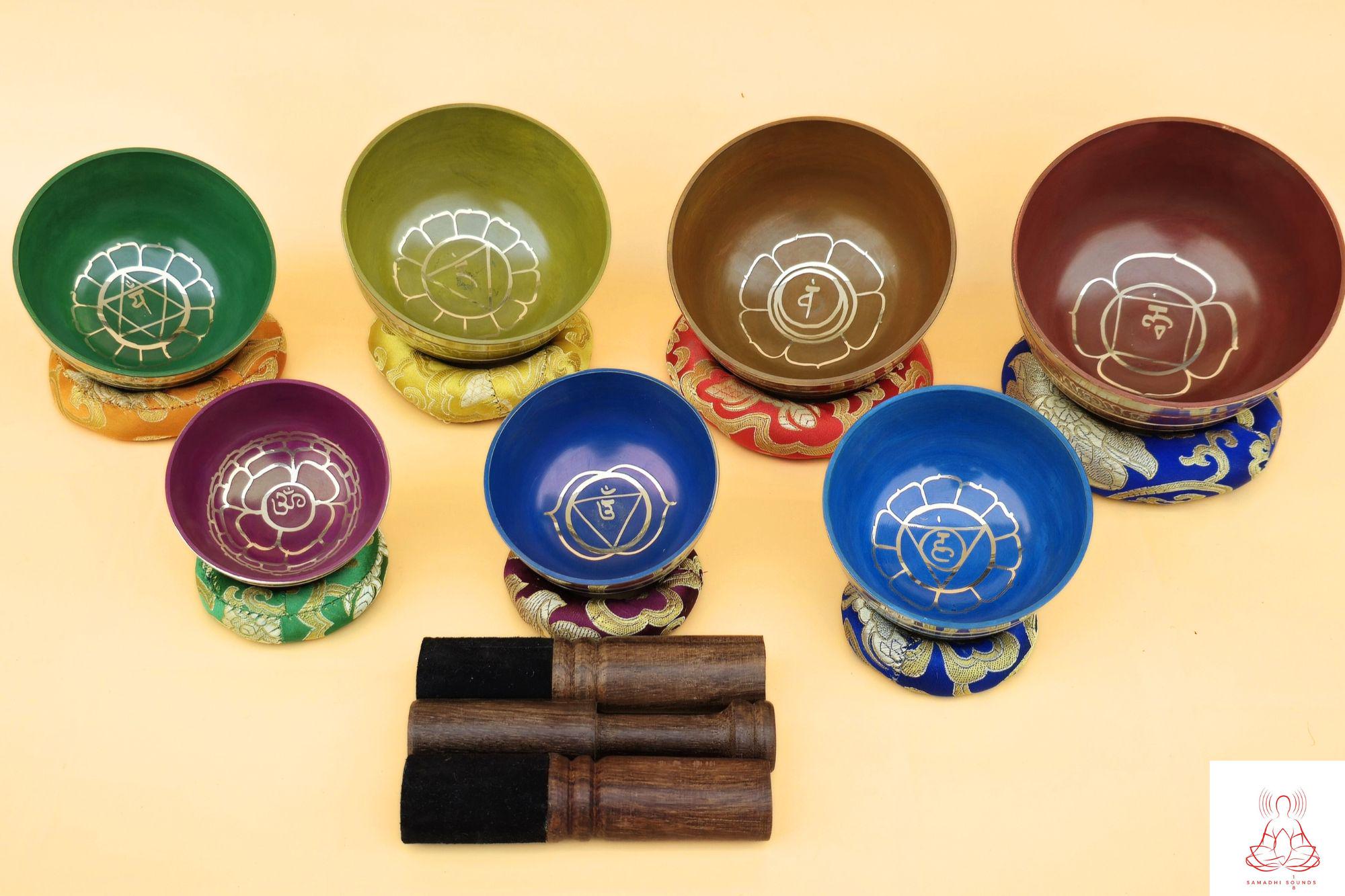 Chakra Singing Bowl Set: Handmade in Nepal, Sound Healing & Balancing