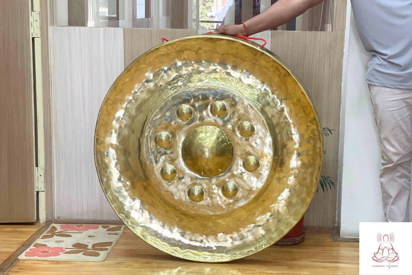 100cm Tibetan Brass Gong: Handmade Sound Healing Meditation Gong
