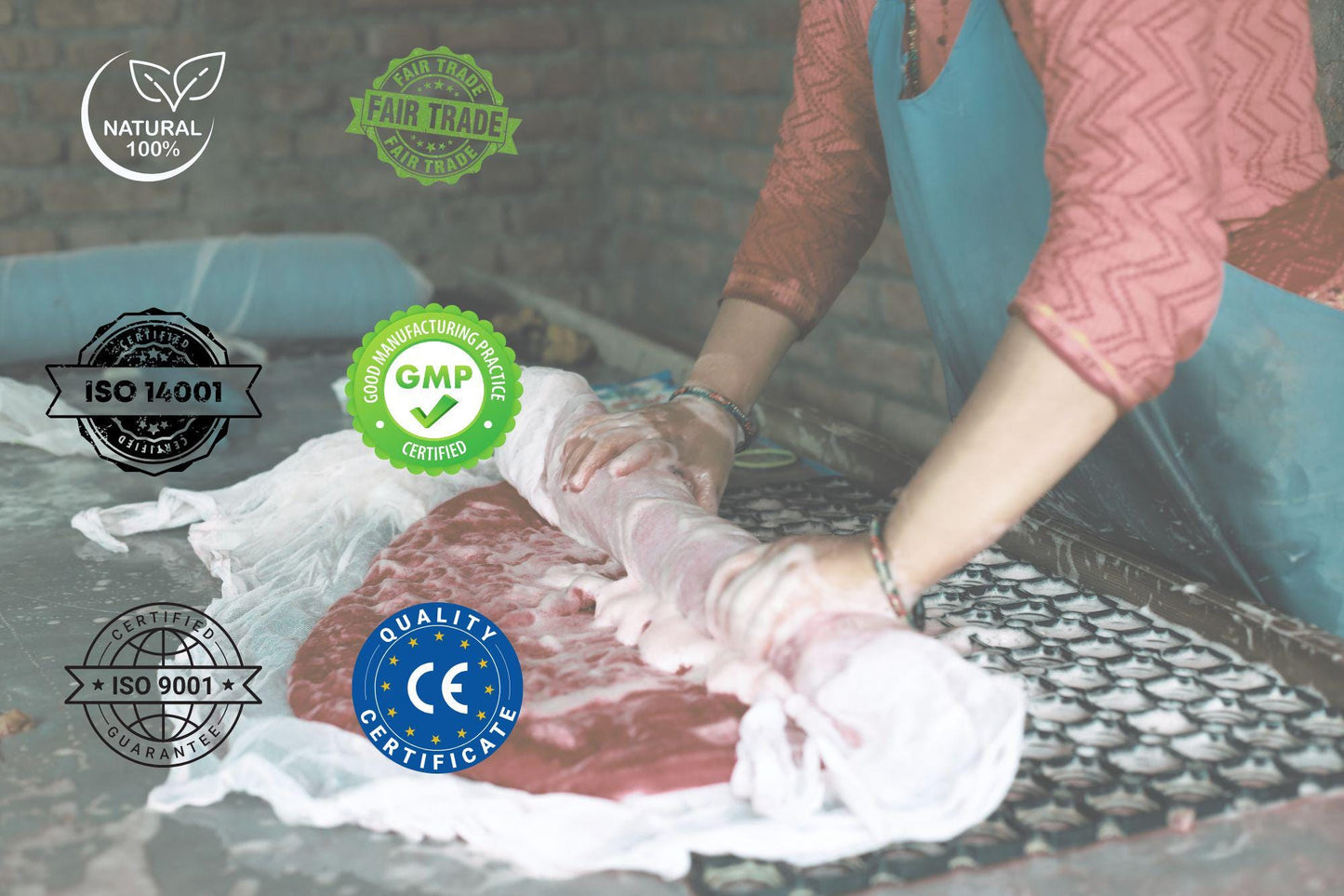 Handmade Emerald Green Felt Ball Rug: Non-Allergic Nursery Decor