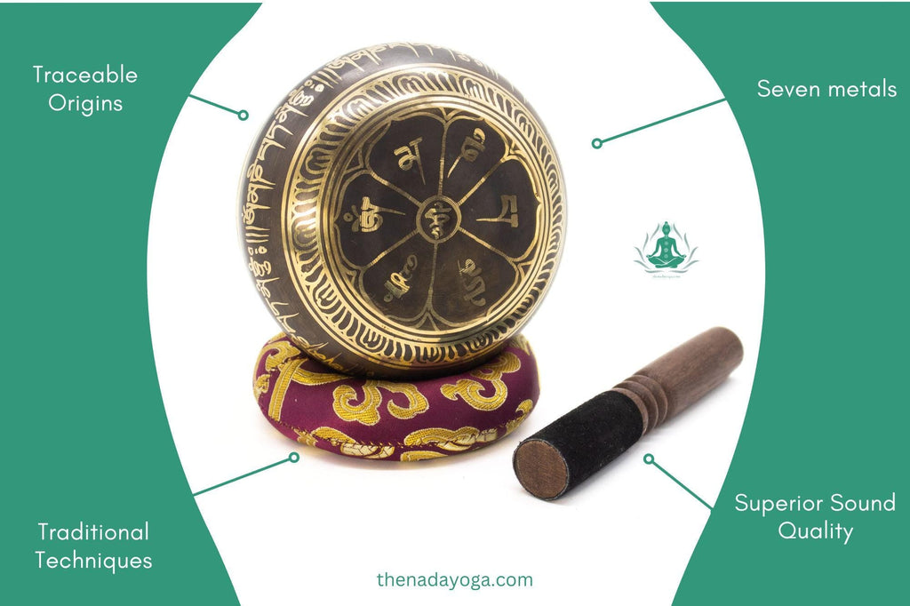 Handmade Tibetan Singing Bowl Set | 4-Inch, Nepal, Yoga Meditation The Nada Yoga
