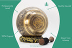 Hand Hammered Tibetan Singing Bowl Set - Lotus Design, Nepal The Nada Yoga