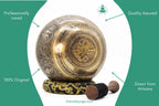 Hand-Hammered Tibetan Singing Bowl Set – 4 inch Nepal Sound Bowl for Meditation The Nada Yoga