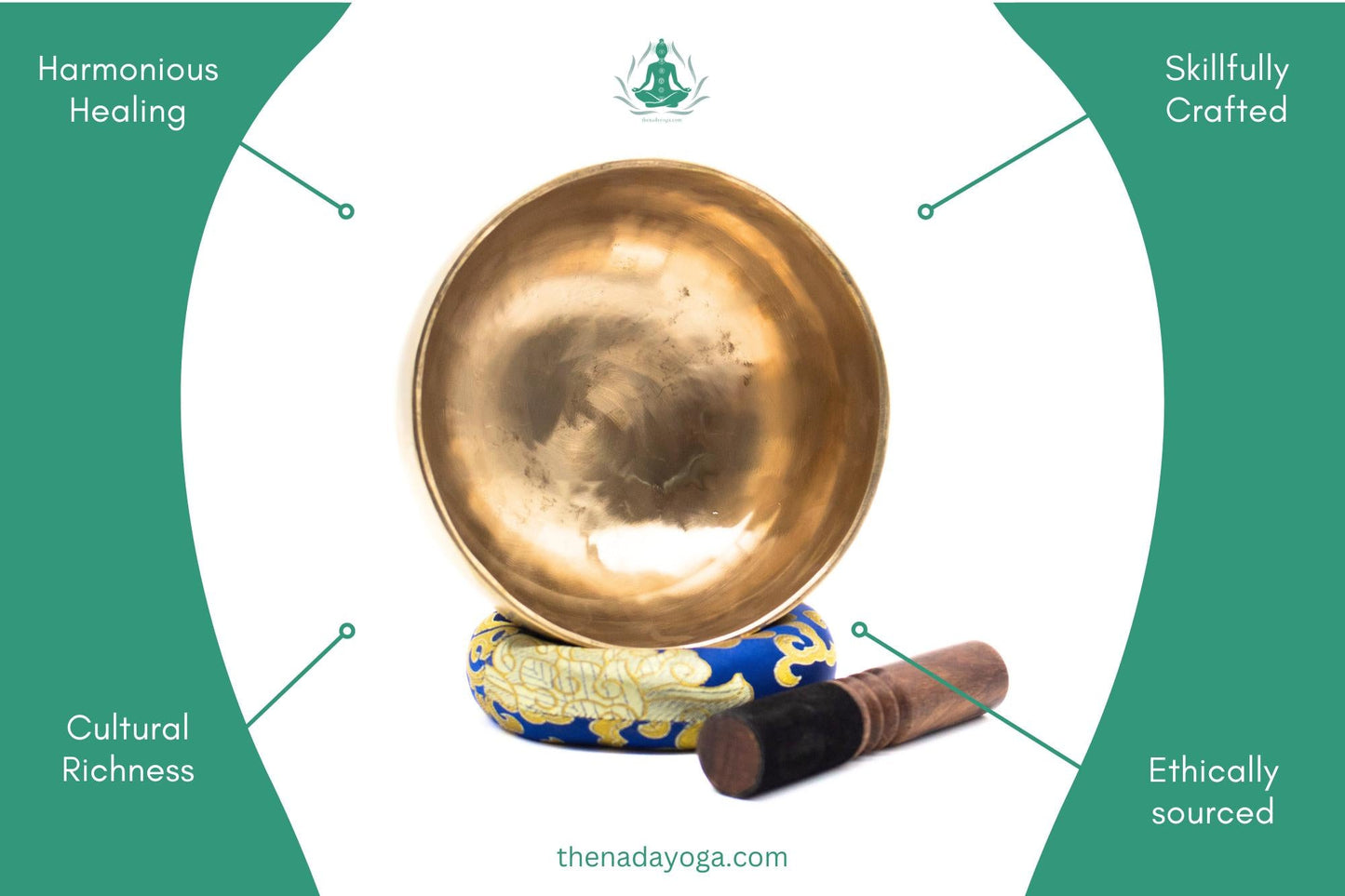 Hand Hammered Tibetan Singing Bowl Set, Meditation, Yoga, Sound Healing The Nada Yoga