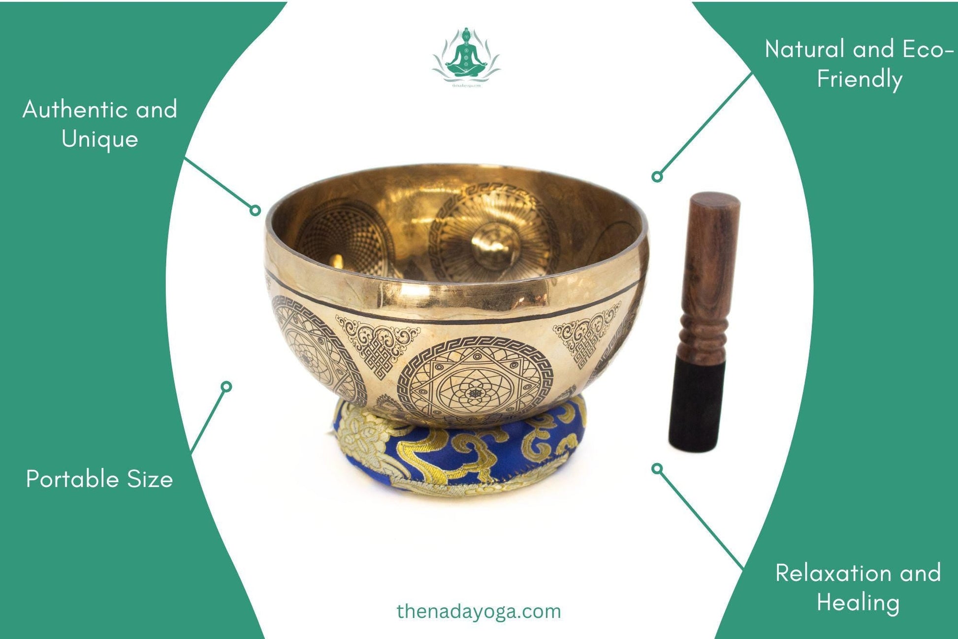 Handmade Tibetan Singing Bowl – Bronze Chime for Yoga Meditation The Nada Yoga